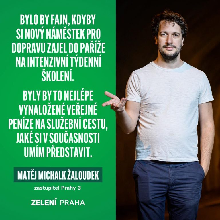 Zelení vzkazují náměstkovi Hřibovi: Zajeďte si na školení do Paříže